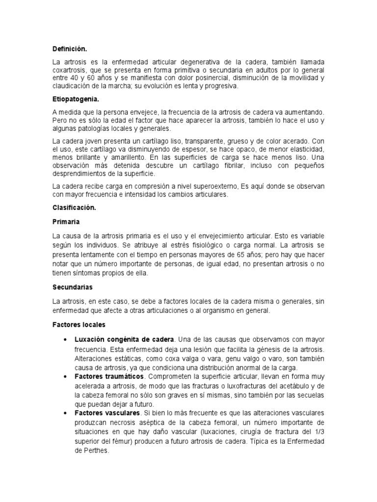 clasificacion coxartrosis